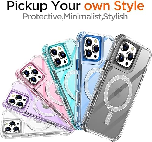 Miniatura 6 de AICase Funda para iPhone 16 Pro Max, transparente construida para MagSafe, 3 en 1, resistente protección contra caídas, a prueba de golpes, caídas y