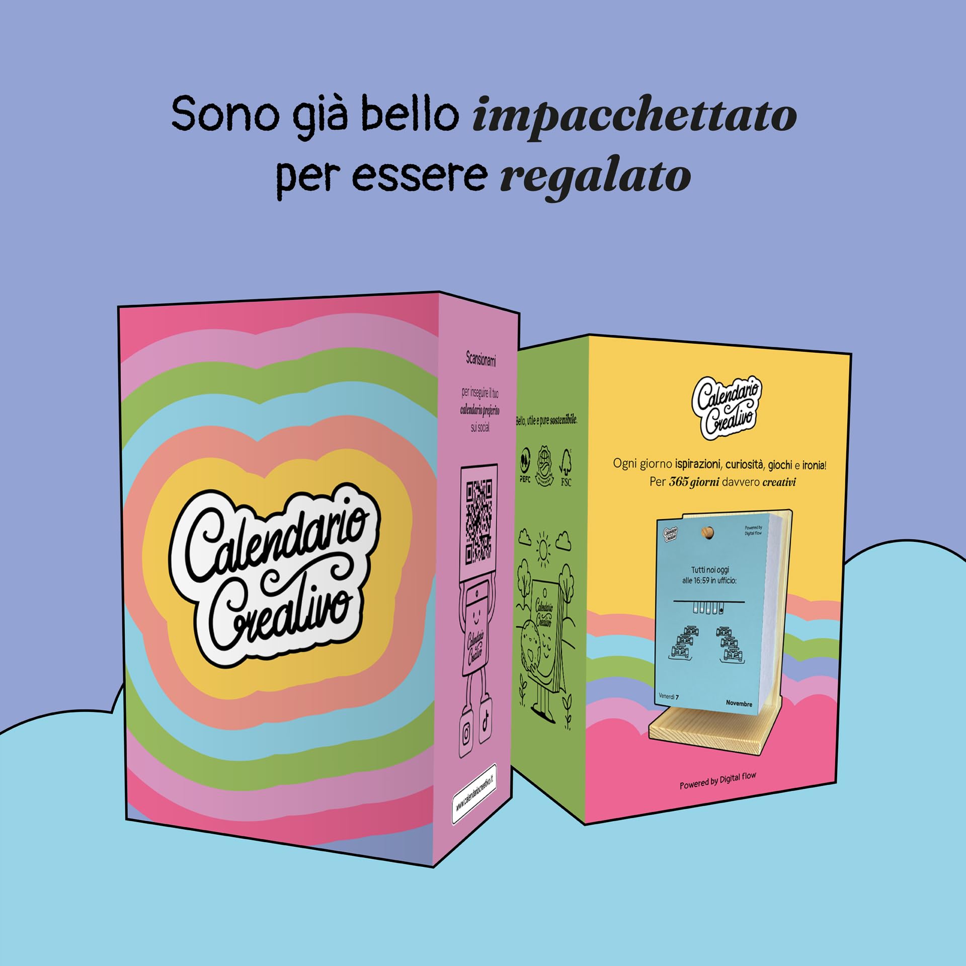 Calendario Creativo 2026, con supporto in legno, (Bundle x3), 365 Giorni di Ironia, Ispirazione, Curiosità e giochi (Bundle x3)