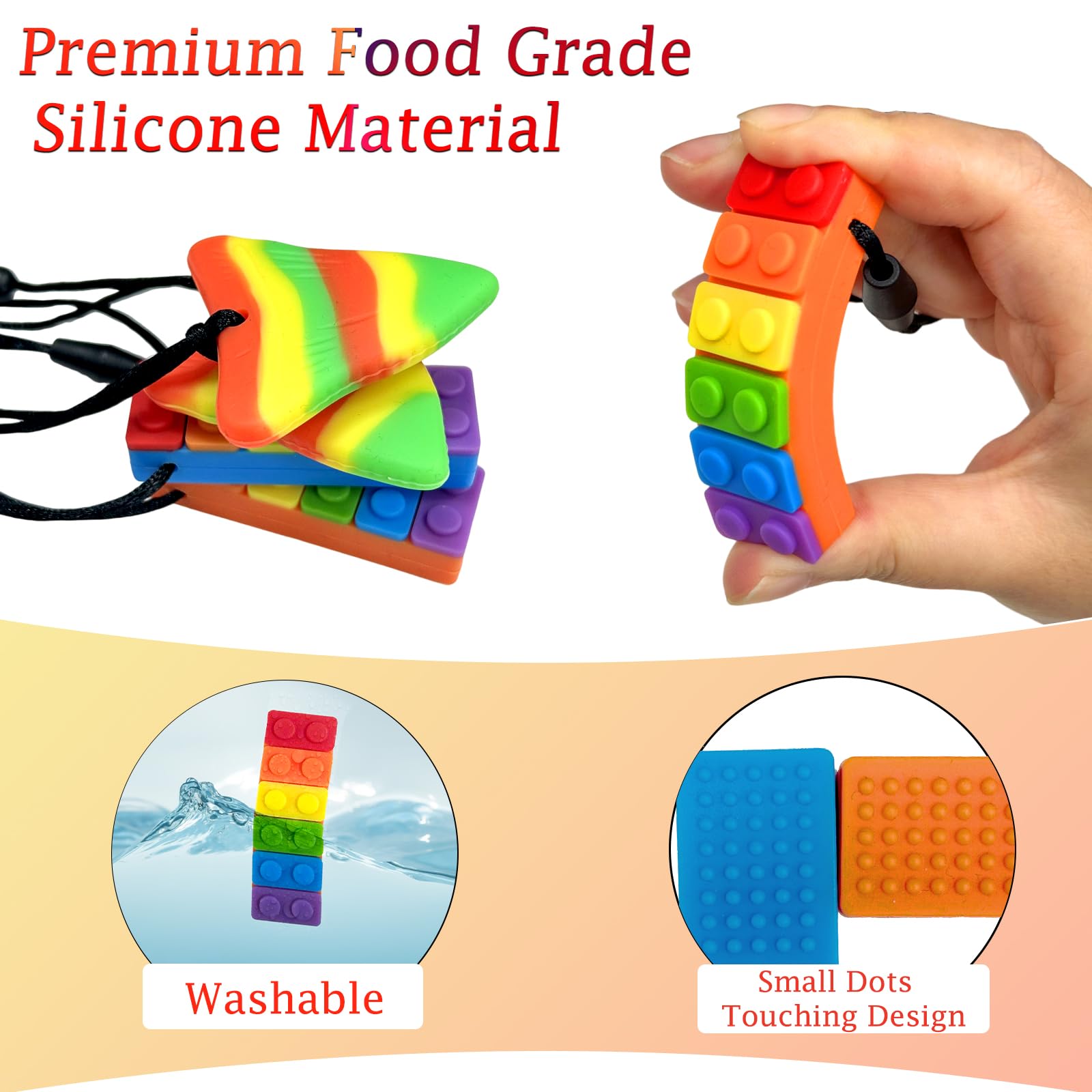 Felicify Sensory Chew Toys for Autistic Children Chew Necklace for Sensory Kids Sensory Chew Necklace, Chewelry Necklace - Image 3