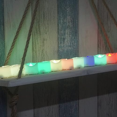 Miniatura 3 de Juego de 12 mini votivas LED que cambian de color, funciona con pilas, velas votivas sin llama, velas de té eléctricas falsas coloridas a granel