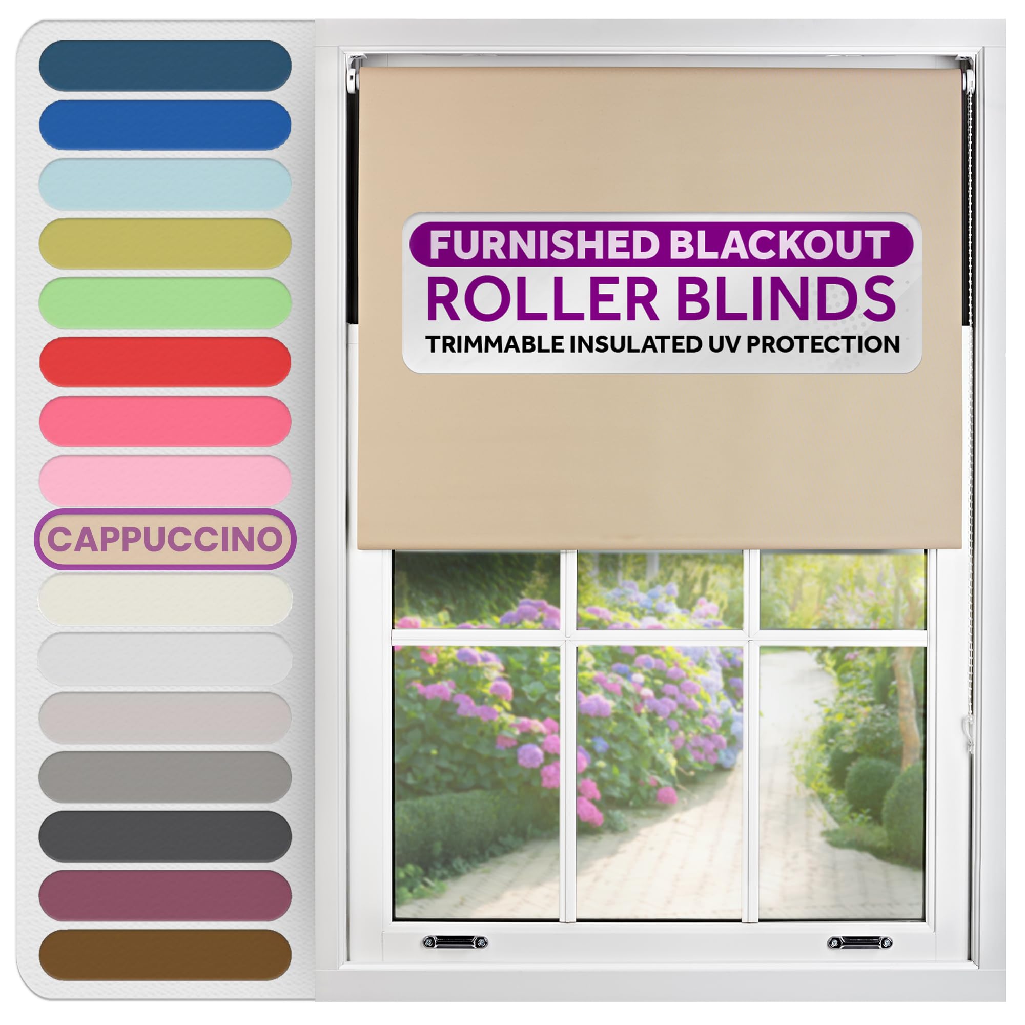 Furnished Blackout Roller BlindsCappuccino Trimmable Blind For Windows And Doors (W)195Cm (L)165Cm from B&Q
