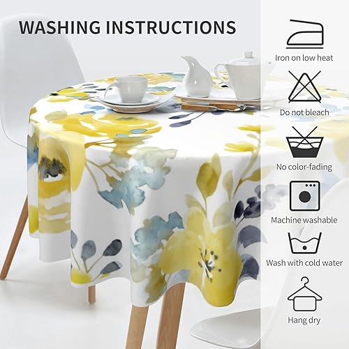 Miniatura 128 de Mantel redondo bohemio de 60 pulgadas, mantel circular bohemio, resistente a las manchas, repelente al agua y sin arrugas, coloridos manteles Mantel