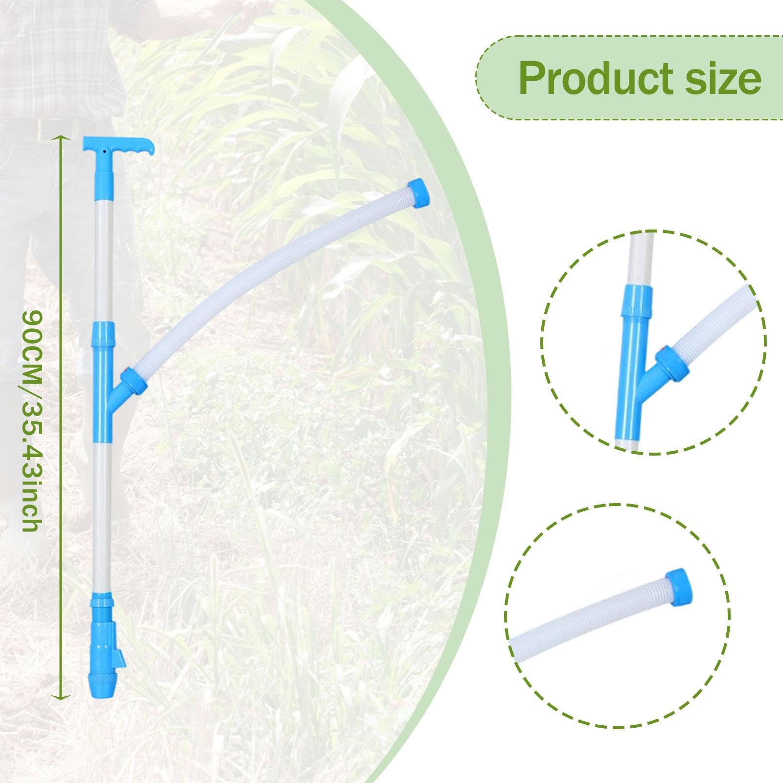 Spandiconcime manuale Strumento di fertilizzazione per risparmiare manodopera per verdure Mais Alberi da frutto 35,43 pollici PVC- Controllo manuale
