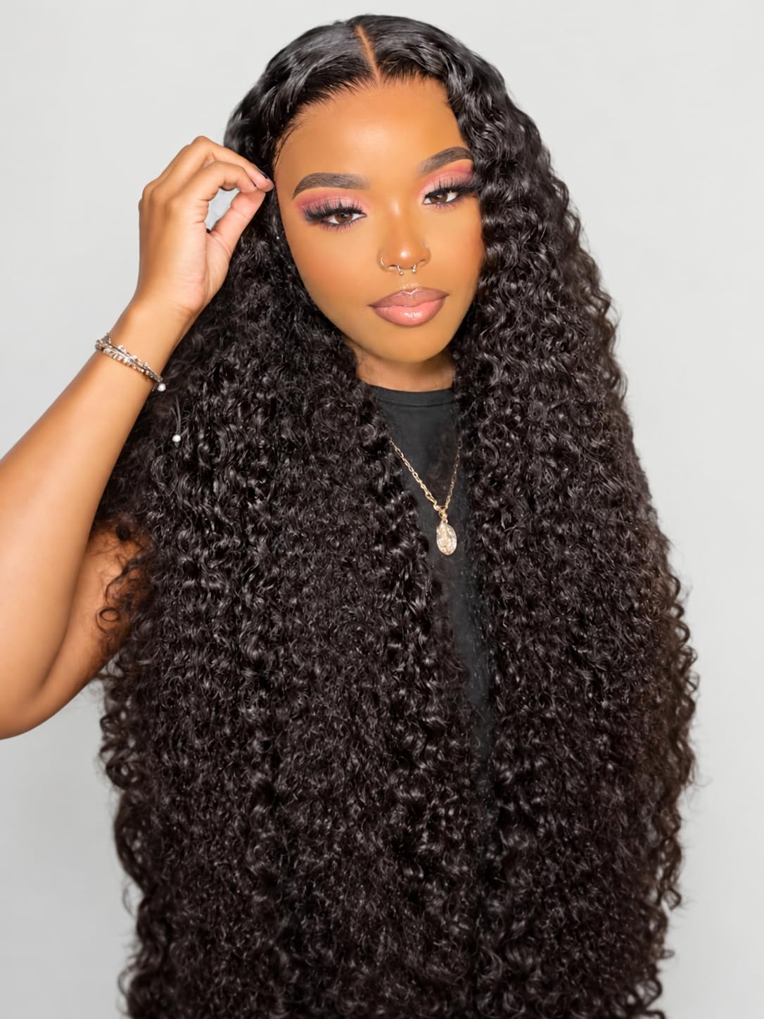 Nadula Malaysian Curly Human Hair Weave 3 Bundles 22 20 18 inches, 100% Unprocessed Virgin Jerry Curly Human Hair Weft Extensions for Women Natural Color