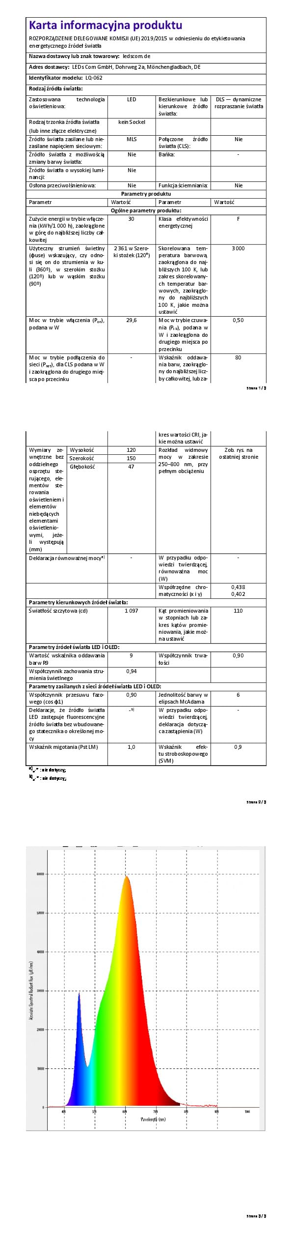 ledscom.de 2x Reflektor ogrodowy LED WEGA do zastosowań zewnętrznych, IP44, wtyczka, czarny, 29,6 W, 2361 lm, ciepła biel