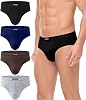 wirarpa Mens Underwear Cotton Stretch Briefs Covered Waistband Underpants No Fly 4 Pack