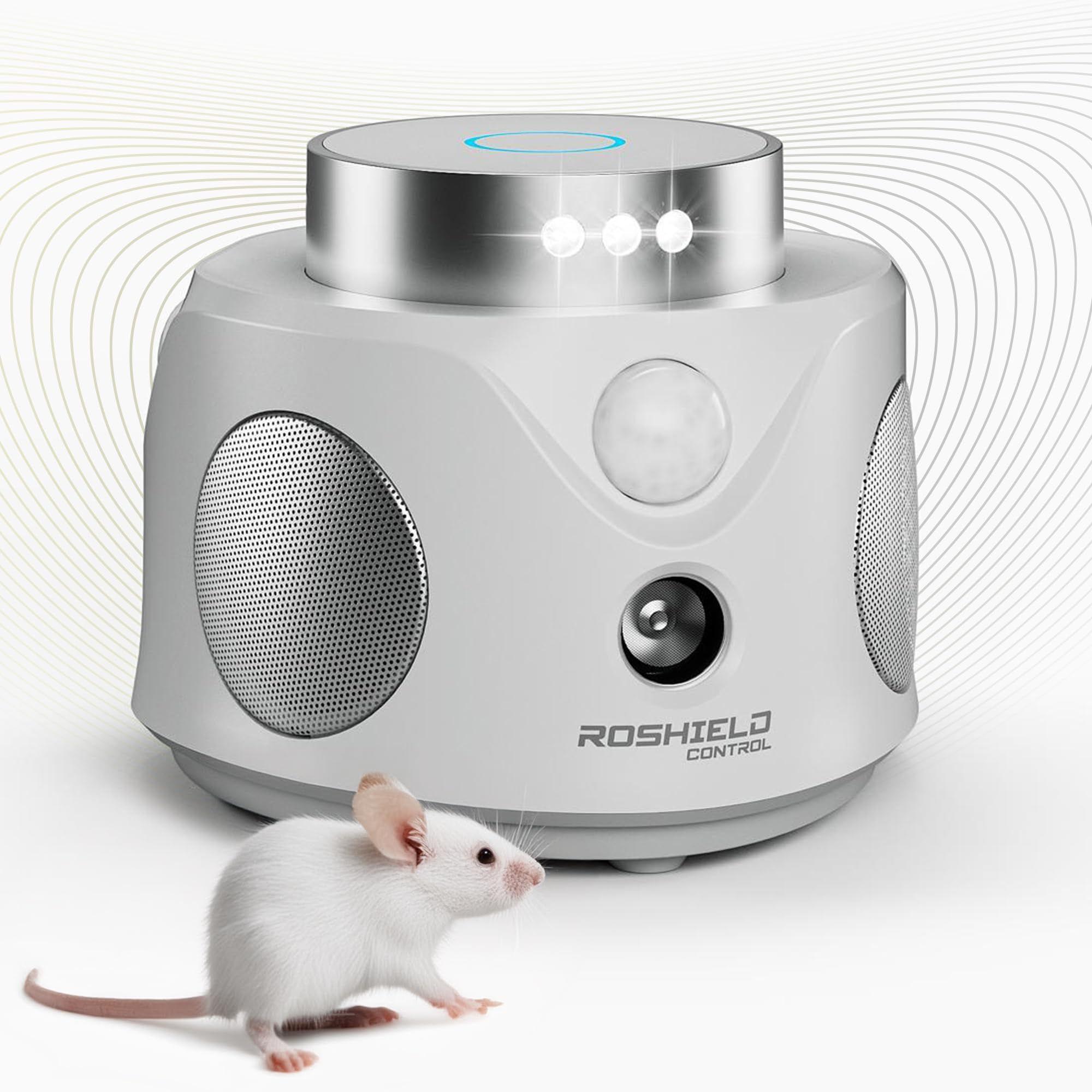 ROSHIELD Repelente de Plagas - Ahuyentador ultrasónico enchufable para el Control de plagas - Apto para Ratones, Ratas, cucarachas, Hormigas, arañas, grillos, pulgas y Gusanos de Seda