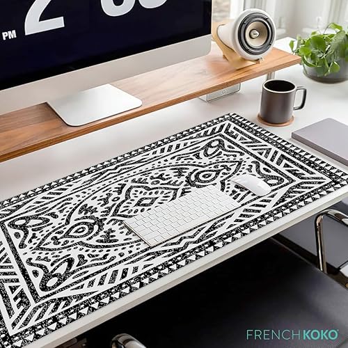 Miniatura 2 de French KOKO Tapete de escritorio grande, tapete grande para mouse, bonitos accesorios de escritorio, artículos esenciales de escritorio para el