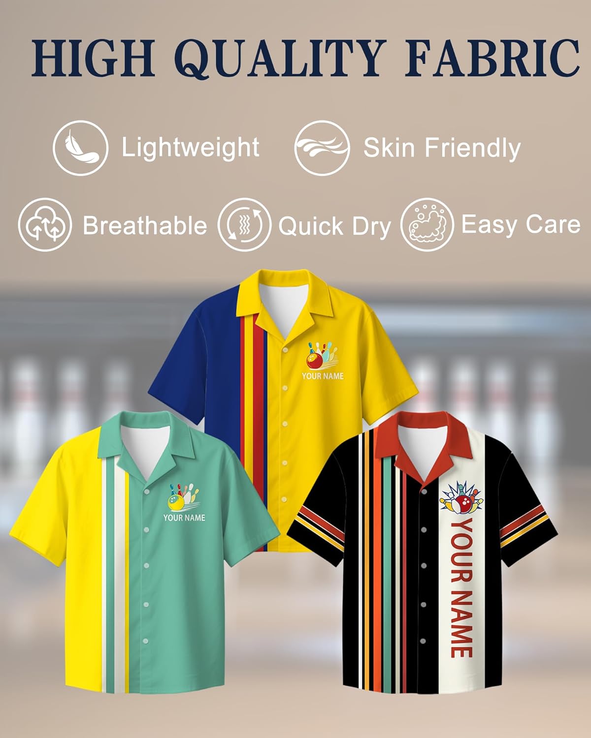 Custom Retro Button-Up Bowling Shirts for Men Women Personalized Team Name & Contrast Design Vintage Style for Bowling Teams - Image 5