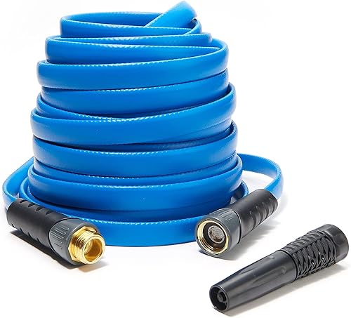 La manguera de jardín de goma Bernini sin torceduras de 100 pies es ligera, compacta y mantiene el flujo de agua con tecnología XFlex, 58 pulgadas x