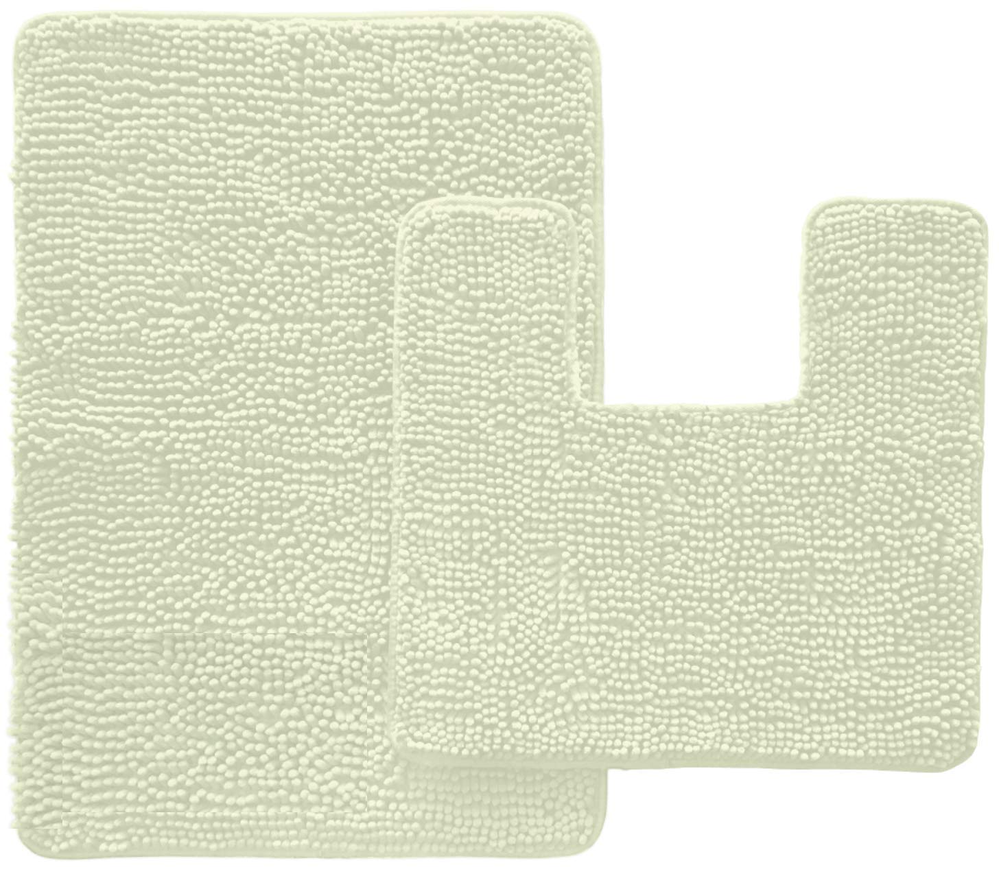 Gorilla GripArea Rug Set, Soft Chenille 2 Piece Sets, Toilet Base Mat & 30x20 Mat, Absorbent Washable Mats, Microfiber Dries Quickly, Rugs for Home, Kitchen, Bath Tub, Bathroom, Pale Green