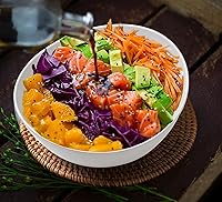 Vista 6 de Juego de 4 cuencos para servir de 9.6 pulgadas, de fibra de bambú, de 84 onzas, cuencos individuales ovalados grandes para comer