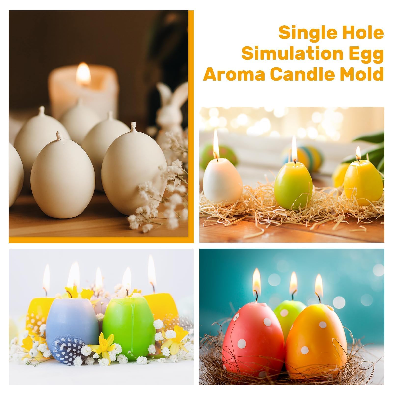 3 Stampi in Silicone per Uova Di Pasqua, Fai Da Te 3D, Set Con 50