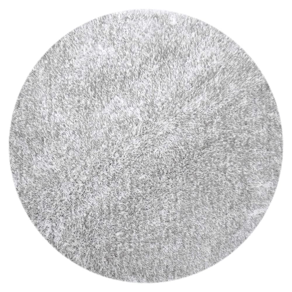 Tapis rond 120 cm Monaco blanc gris anti-rayures pour protéger vos parquets