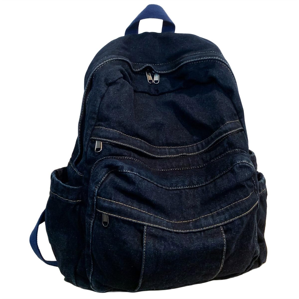 MaxxCloud Vintage Denim Laptop Backpack Casual Canvas Daypack Handbag Purse Lightweight Rucksack Shoulder Bag