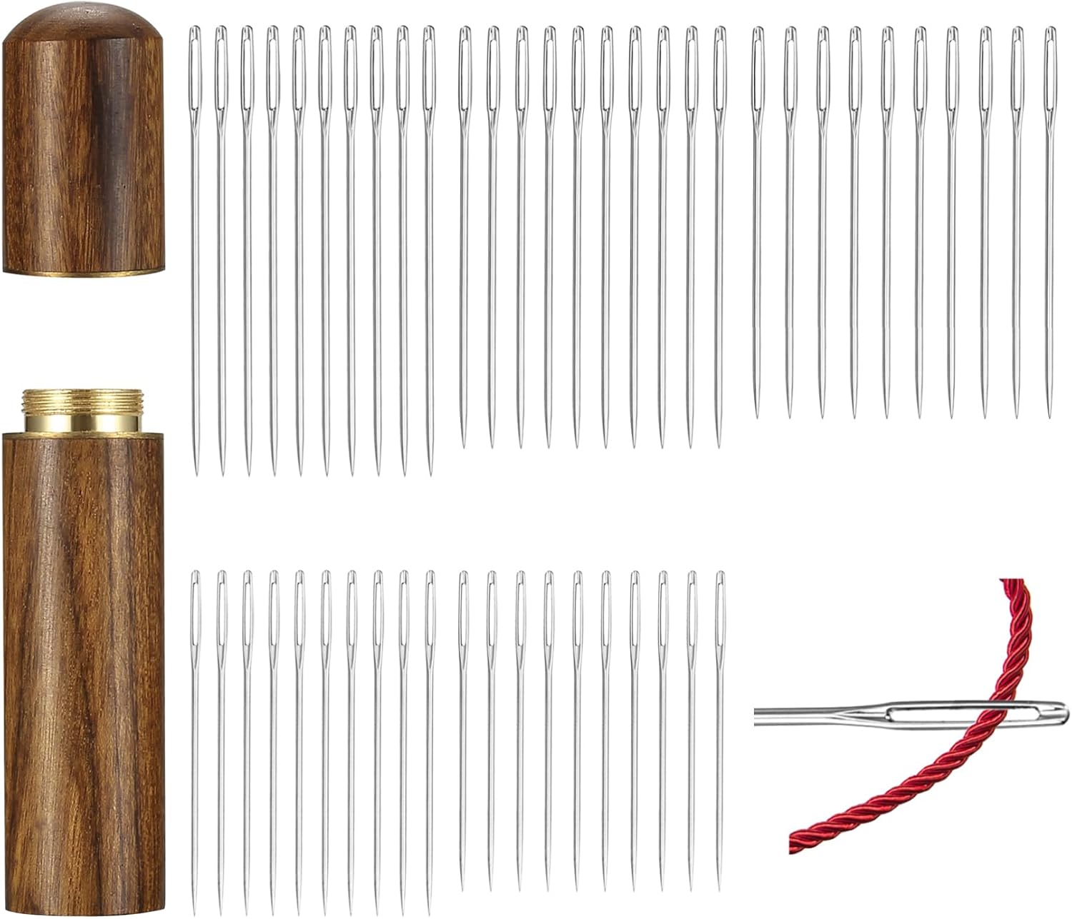 50 Pcs Large Eye Sewing Needles for Hand Sewing, Embroidery