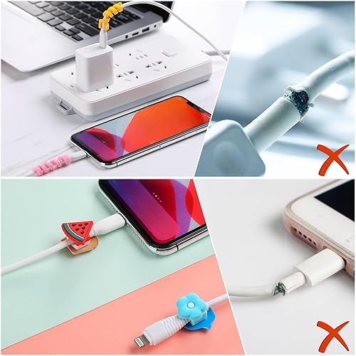 Miniatura 3 de Flutesan 40 protectores de cable de carga para teléfono, protectores de cable de carga, cargador USB para líneas de datos de teléfonos celulares,