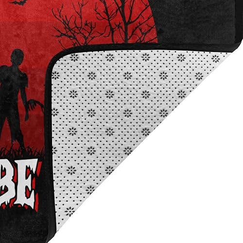 Miniatura 5 de Alfombra de área de Halloween Zombie Vibe Only de 63 x 48 pulgadas, para sala de estar, interior, antideslizante, lavable, alfombra grande