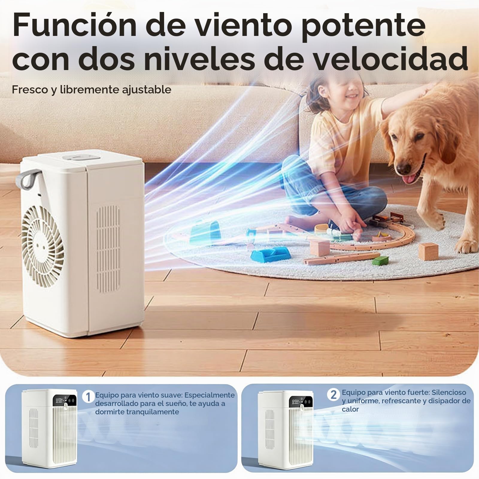 Aire acondicionado portátil, 500 ml, aire acondicionado portátil con 2 velocidades y 2 modos de niebla, deshumidificador eléctrico portátil ultra silencioso, temporizador de 10 H, para dormitorio