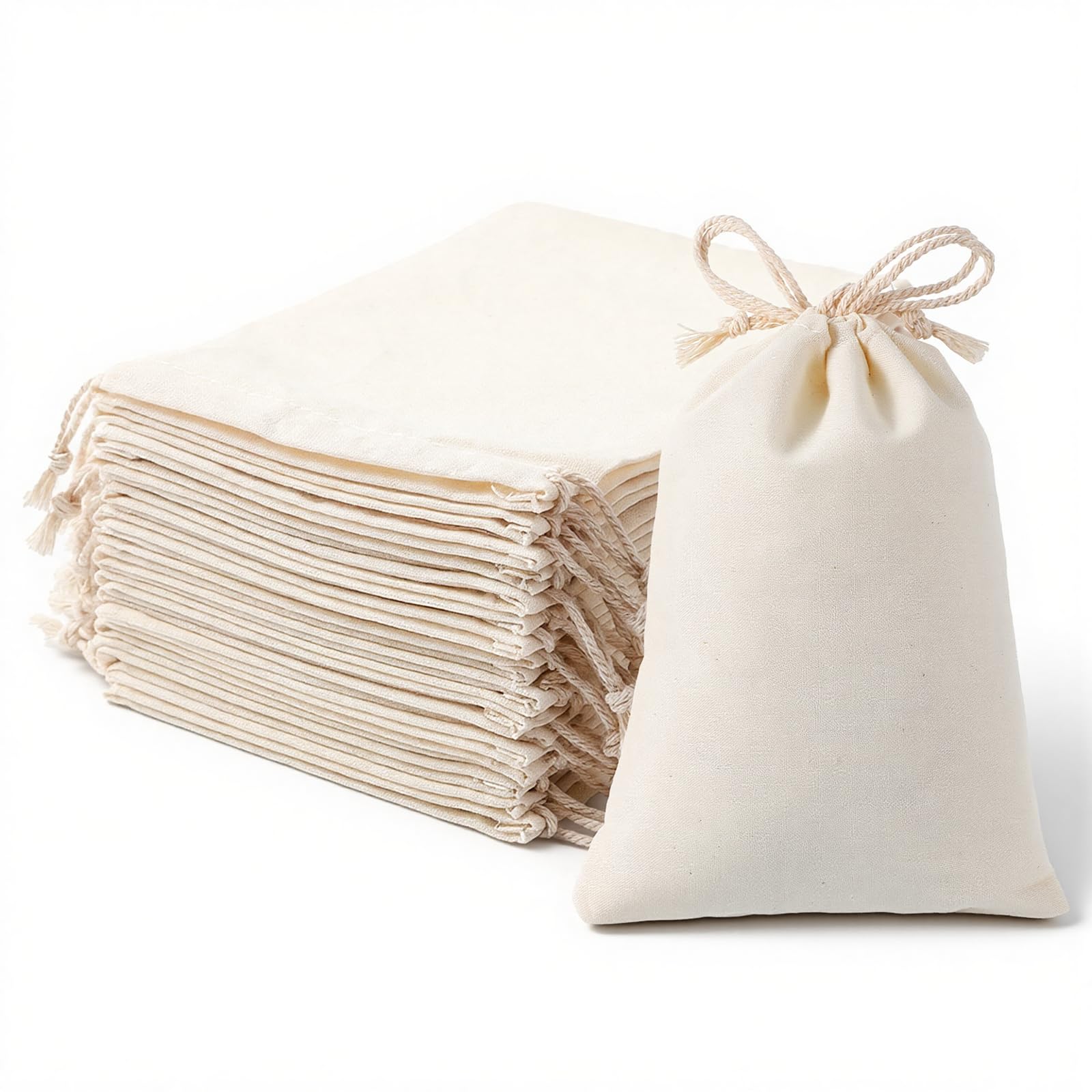 20Pcs Cotton Drawstring Bag Small Drawstring Bag Muslin Bags