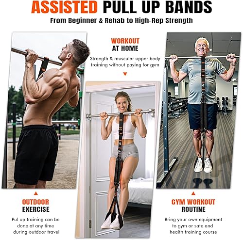 Miniatura 6 de Pull Up Assistance Bands, Resistance Bands with Handles, Heavy Duty Pull Up Bands for Home Gym, Height Adjustable Chin Up Bar Assist Bands for Arm,