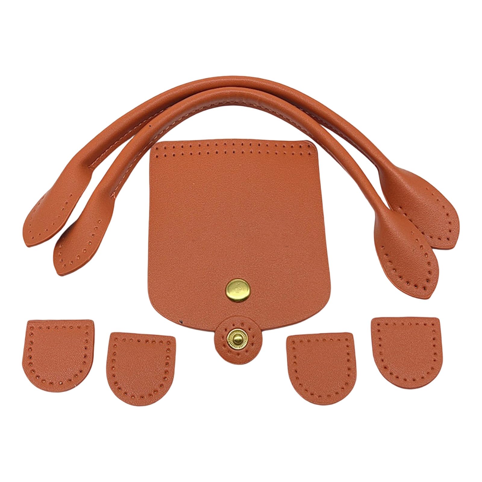 Diys PU Leather Bag Knitting Set PU Leather Handbag Making Set Flap Cover with Shoulder Strap Lock for Crochet Handbag Hollow Purse