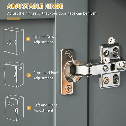 Miniatura 8 de HOMCOM Armario de cocina, gabinete de despensa de 70 pulgadas con puerta enmarcada de vidrio, armario de almacenamiento con estantes ajustables y