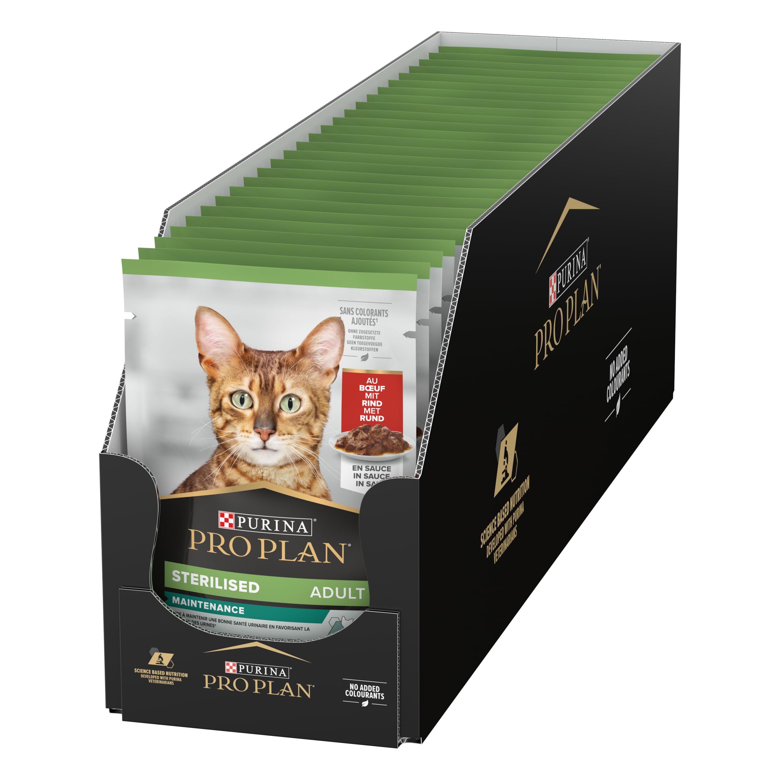 PURINA PRO PLAN STERILISED NUTRISAVOUR Katzenfutter nass für kastrierte Katzen, mit Rind, 24er Pack (24 x 85g)