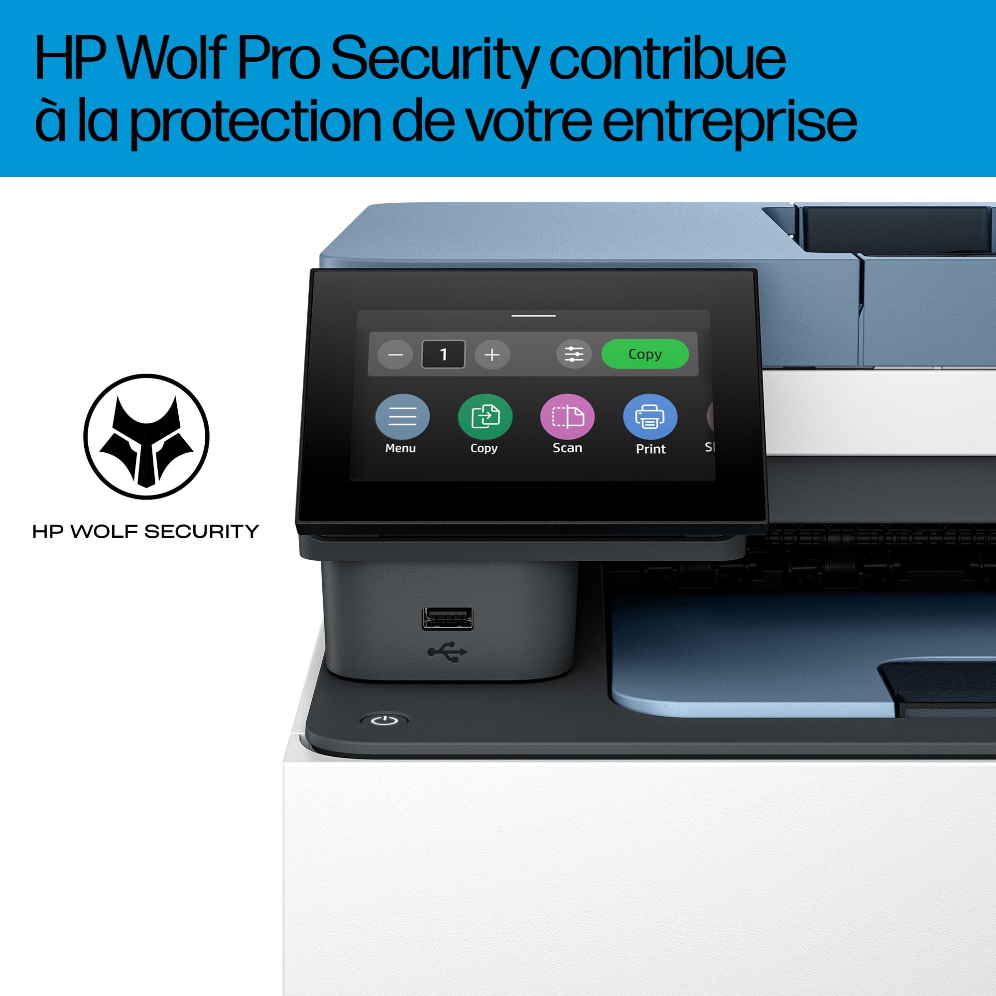 HP Color LaserJet Pro 3302fdn, 499Q7F, Imprimante Multifonction A4, Impression Recto Verso Automatique, 25 ppm N/B et Couleur, USB, Ethernet, Fax, Copie, Numérisation, ADF 50 Feuilles, Smart, Bleu