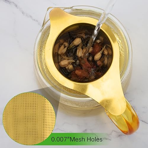 Miniatura 5 de Paquete de dos cestas infusoras de té de acero inoxidable, filtro de té con colador pequeño y tapa, difusor de té para té suelto, experiencia de