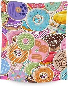 Girls Blanket - 30"x40" Cute Donut Throw Blanket Gifts for Kids & Adults - Colorful Soft Fuzzy Doughnut Blanket for Couch & Office
