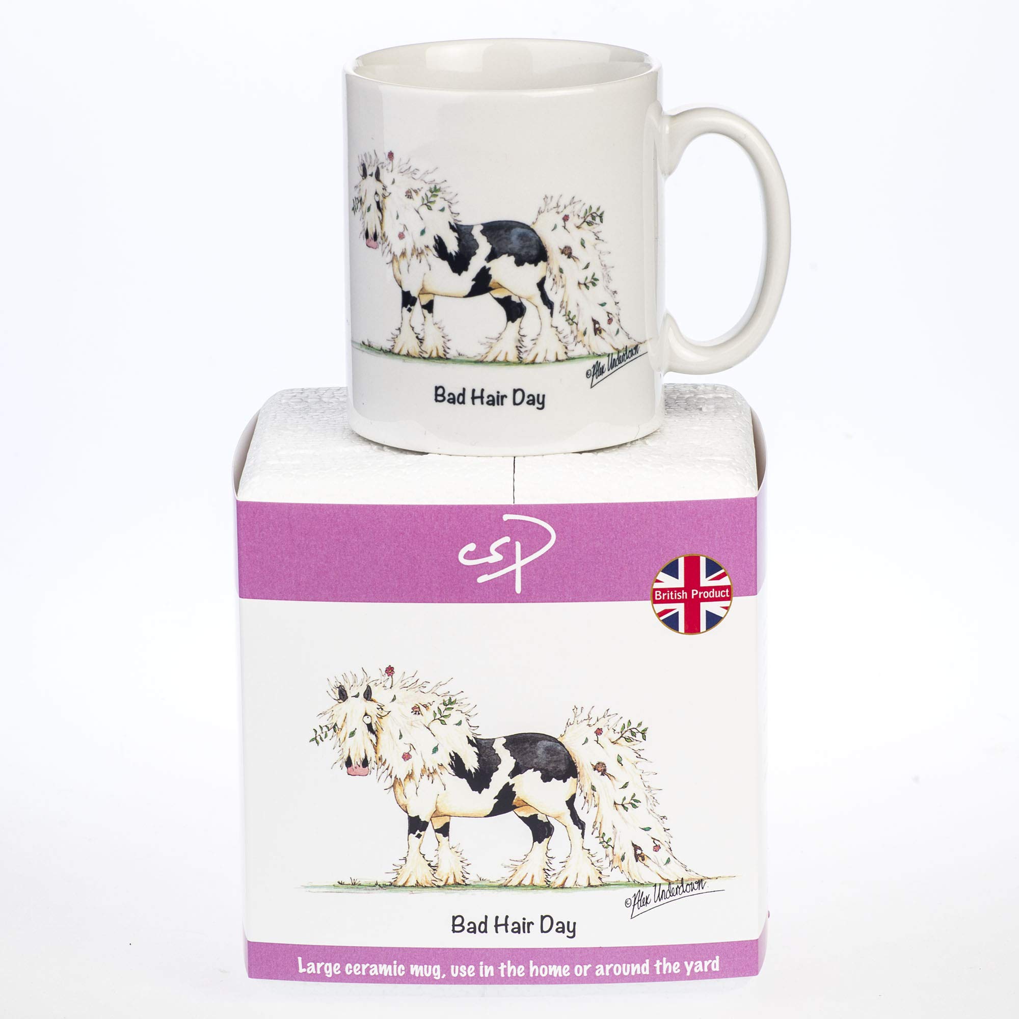 Alex Underdown Funny horse mug. Bad Hair Day Horse riding gift
