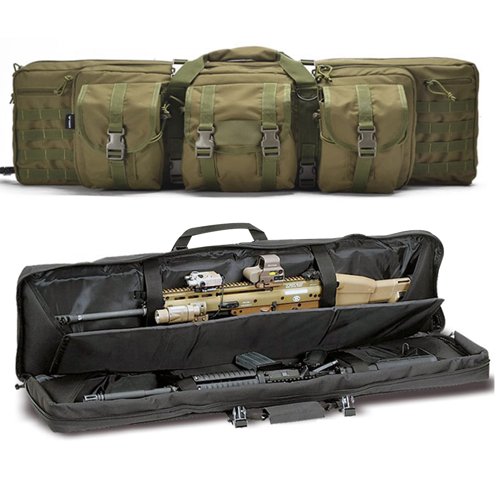 Estuche Blando para Rifle, Bolsa Doble para Rifles, Mochila de Rifle Táctico Estuche de Transporte para Pistola Estuche de Escopeta Suave Estuche de Airsoft Bolsa de Pistola