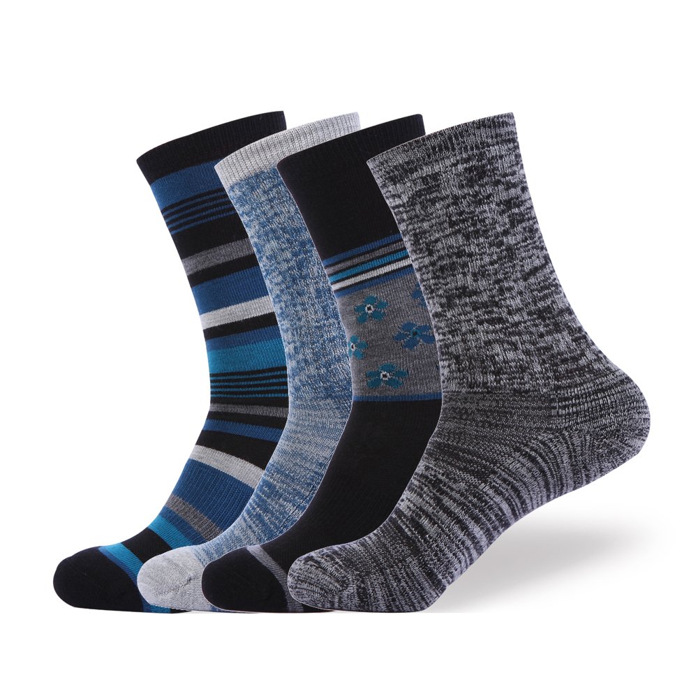 EnerWear 4 Pack Women's Merino Wool Outdoor Hiking Trail Crew Sock