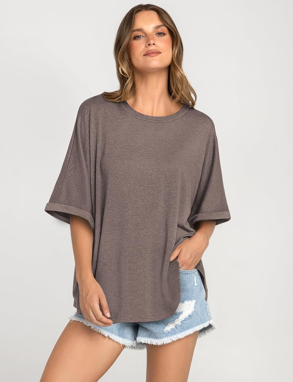 Loose-Fit Short-Sleeve Basic Top