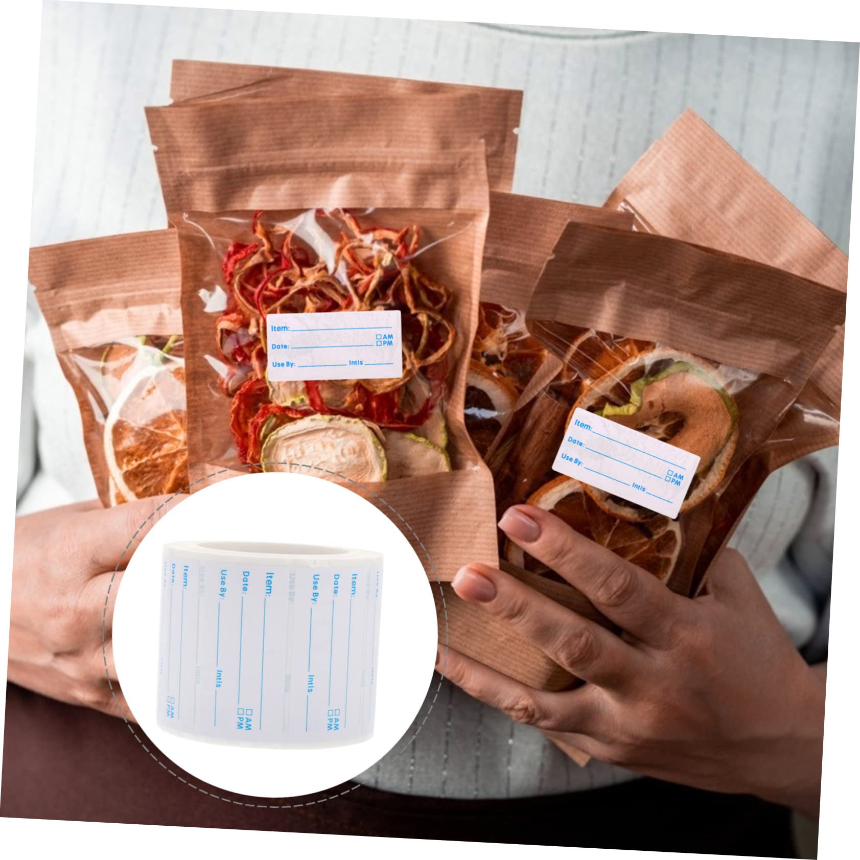 SHINEOFI 10rollos Etiquetas Adhesivas Para Alimentos Autoadhesivas y Escritos Para Conservación Cocina Etiquetado De Frascos y Almacenamiento