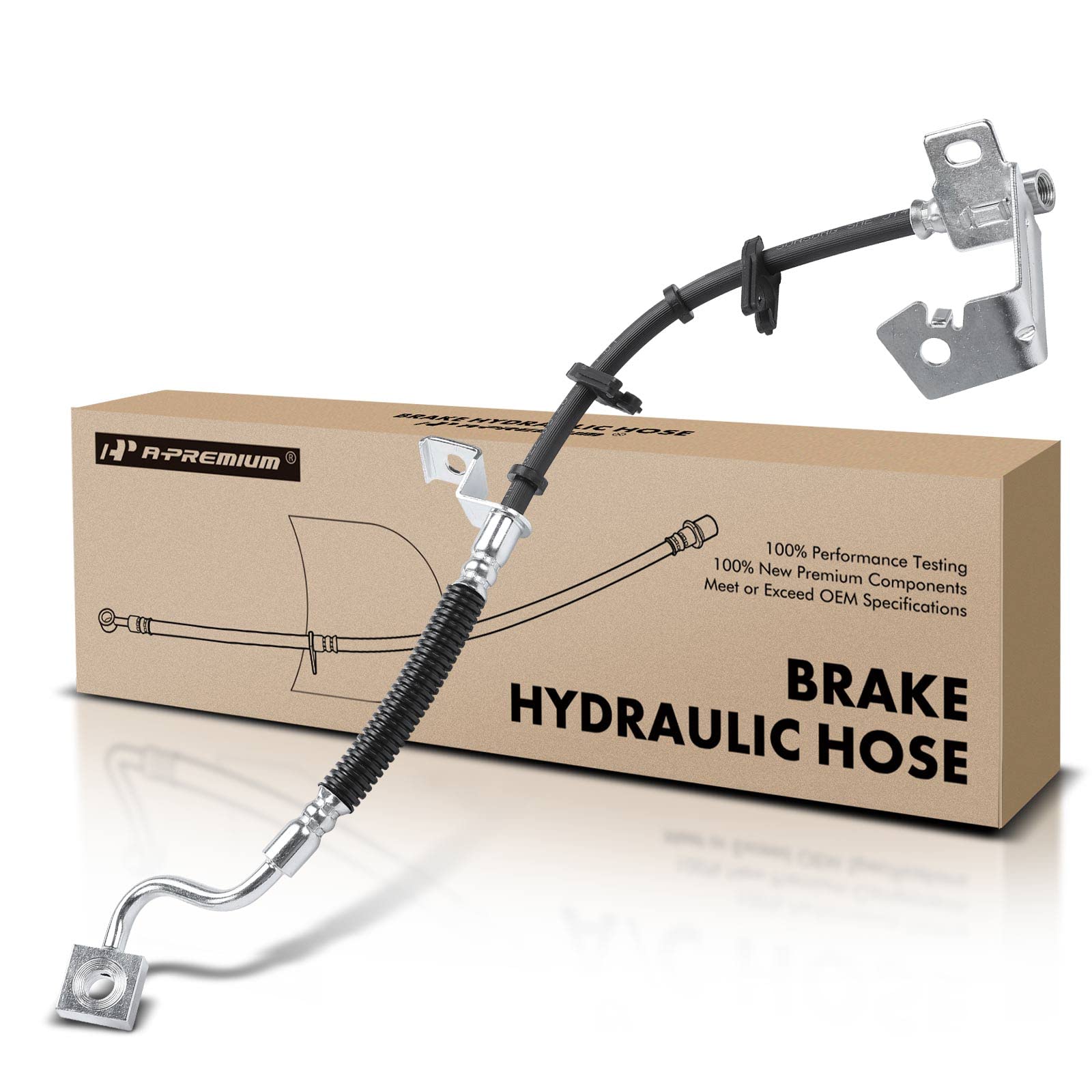 A-Premium Front Driver Brake Hydraulic Hose Compatible with Select Ford Models - For Mustang 2013-2014 5.8L - Replace# DR3Z2078B