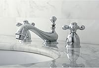 Vista 2 de Kingston Brass KS3951AX Restauración Mini Grifo de Lavabo con Mango Cruz de Metal, Cromo Pulido