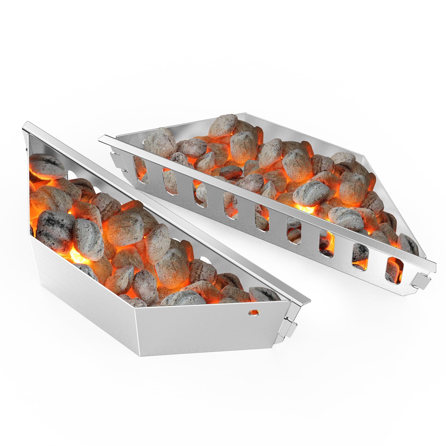 Stainless Steel Charcoal Basket/Charcoal Briquet Holders for Weber 18"/22"/26" Charcoal Grills, Compatible with Weber 7403, 2 PCS