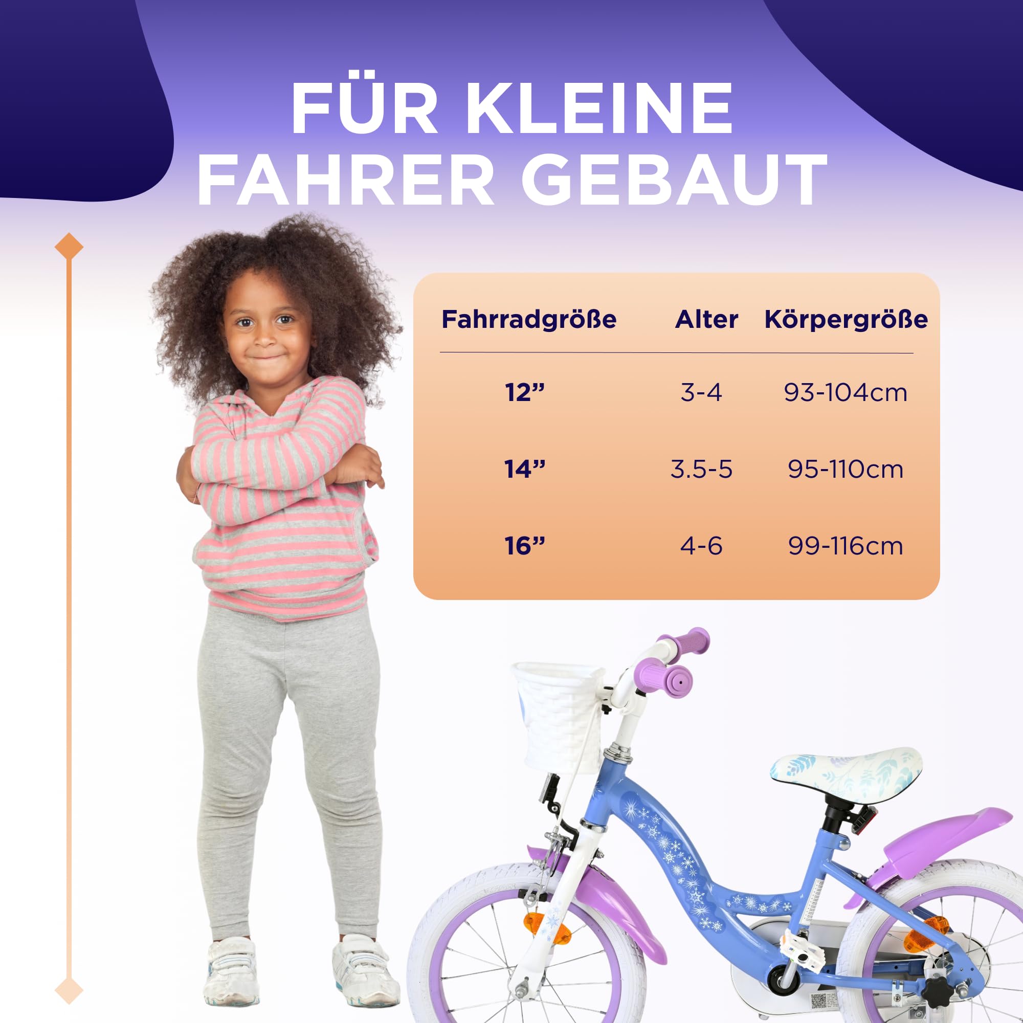Volare Kinderfahrrad | 3–5 Jahre | Doppelte Handbremse, abnehmbare Stützräder, Pedalreflektoren & Trinkflasche | Verstellbarer Sattel | Geschenk für Mädchen