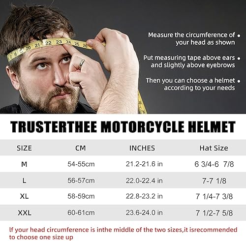 Miniatura 2 de Casco de motocicleta con protector facial, casco de motocicleta de estilo alemán para adultos, hombres y mujeres, casco retro de media carcasa
