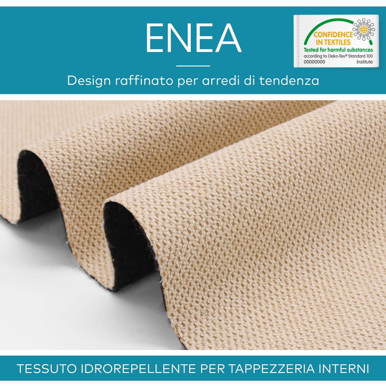 DESHOME Enea 30 Meter Sofastoff, wasserabweisend, strapazierfähige Stoffe und Stoffe als Meterware für Sofas, Stühle, Kissen, Innenpolster schwarz
