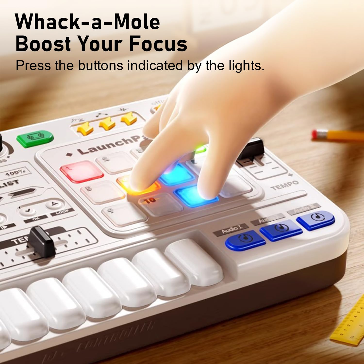 Dj Pult Principianti, Dj Pult Bambini, Dj Mixer Station Portatile Dj, Macchina Dj per bambini, Bluetooth con microfono regolabile, gradiente luminoso, adatto per bambini di età compresa tra 3 e 12