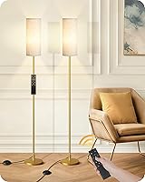 Vista 36 de Juego de 2 lámparas de pie regulables para sala de estar con 2 controles remotos e interruptor de pie, lámpara de pie moderna de 64.4 pulgadas