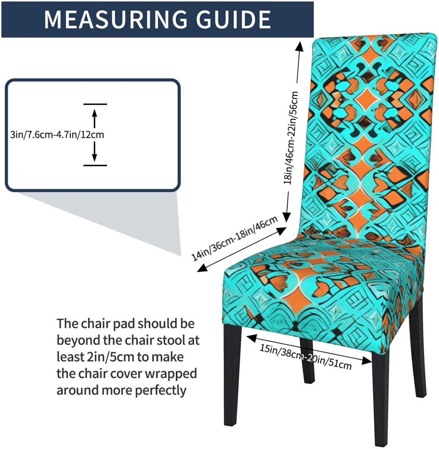 Turquoise Wonders Stretch Dining Chair Covers - Soft Protector Seat, Comfortable, for Secure Fit & Easy Stretch