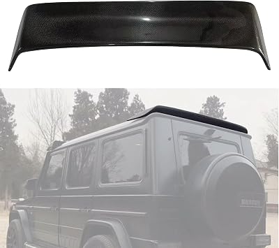 VERBANA Carbon Fiber Rear Roof Spoiler for Mercedes Benz G Class W463 G500 G550 G63 Wagon Window Spoiler Spoiler Lip Body Kitswith LED Light, Black, HC-1-2