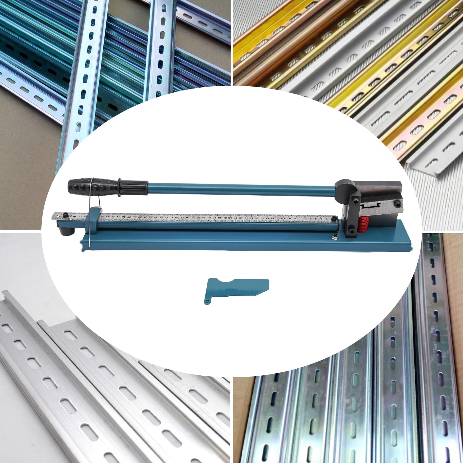 Cortador de riel DIN DIN ancho de corte 35-40 cm grosor de corte 0,8 mm con regla Rail Cutter para cortar rieles de guía de aluminio