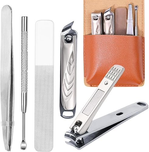 Juego de cortaúñas de manicura y pedicura, cortadores de uñas de acero inoxidable para hombres y mujeres, herramientas de cuidado de uñas con