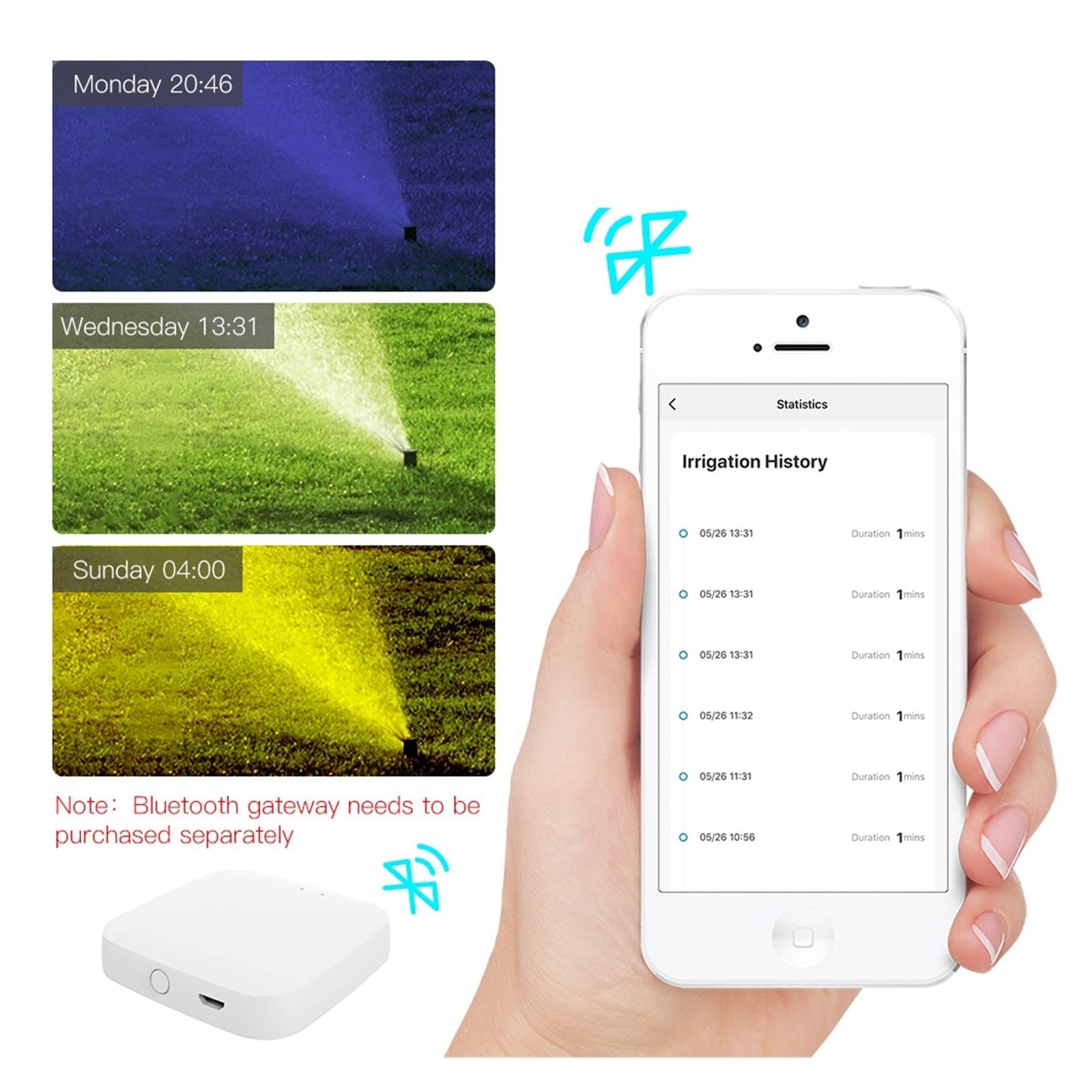 Valvola dell'acqua di controllo WIFI di spegniment di irrigazione con timer automatico Ritardo for pioggia Timer di irrigazione programmabile con irrigazione automatica e manuale Prevenire perdite di