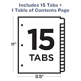 Avery Ready Index Table of Contents Dividers, 15-Tab, White, 1 Set – view 4